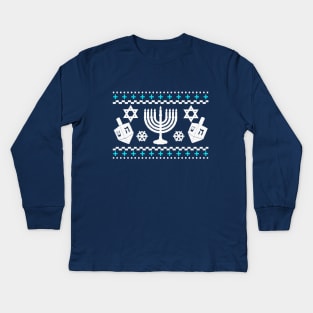 Funny Ugly Hanukkah Sweater Kids Long Sleeve T-Shirt